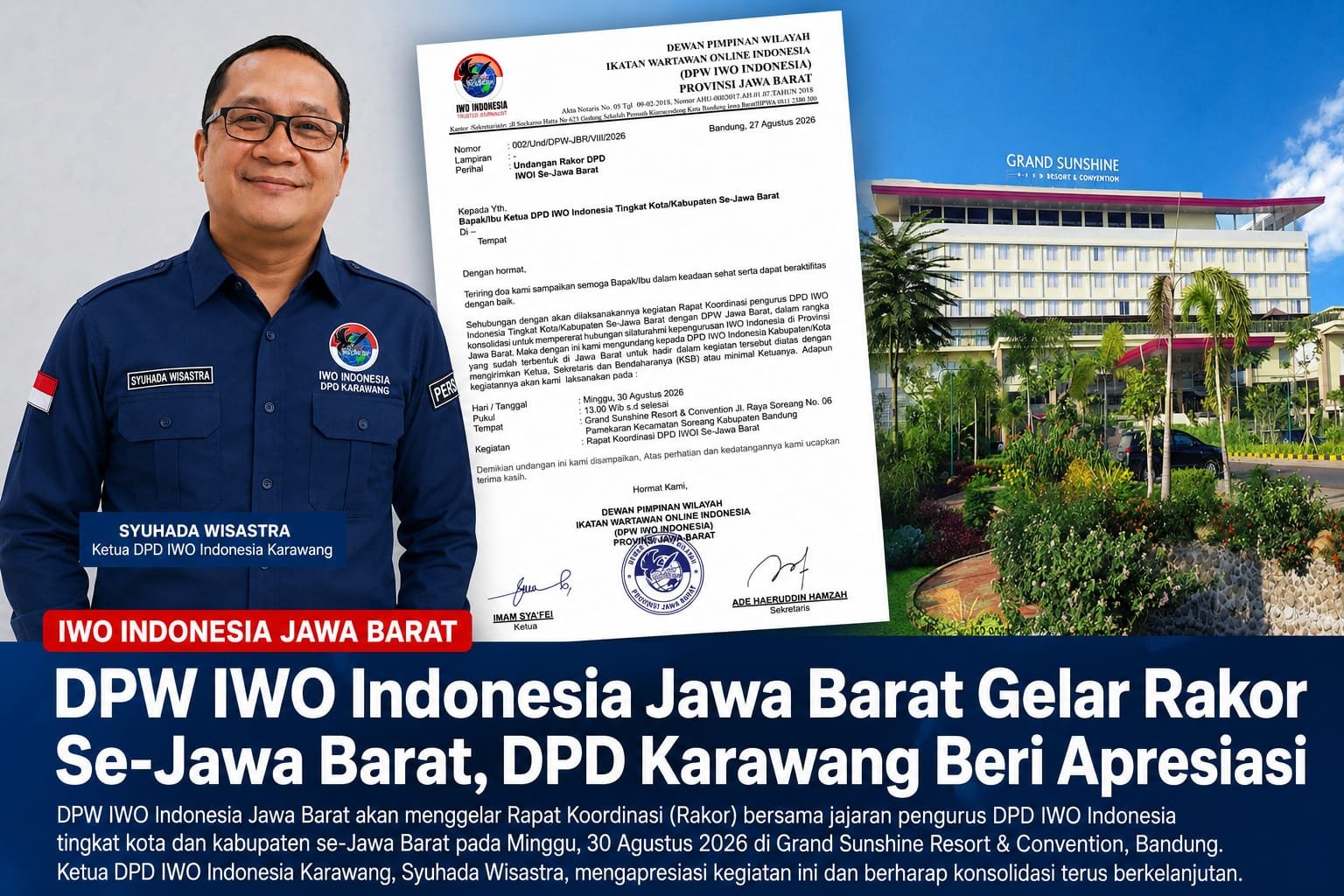 DPW IWO Indonesia Jawa Barat Gelar Rakor Se-Jawa Barat, DPD Karawang Beri Apresiasi