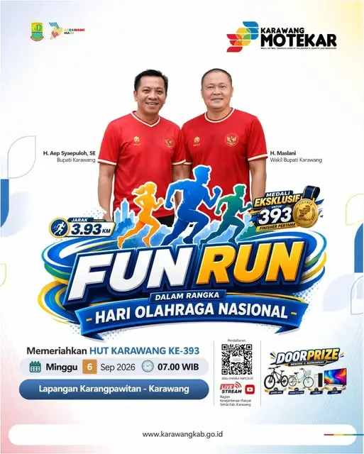 Sambut HUT ke-393 Karawang, Pemkab Gelar Fun Run 3,93 Kilometer di Karangpawitan