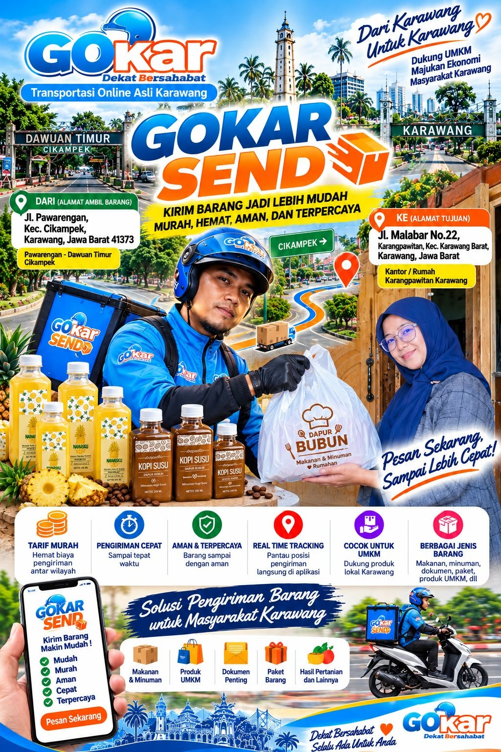 GOKAR SEND Bantu Pengiriman Produk Dapur Bubun Lebih Hemat dan Aman, UMKM Karawang Kian Terbantu